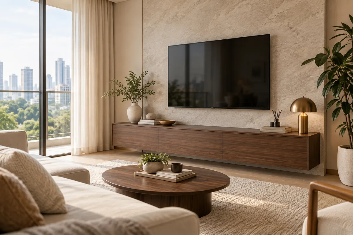 Illustration for Feature wall and TV console wrapping: a planning guide
