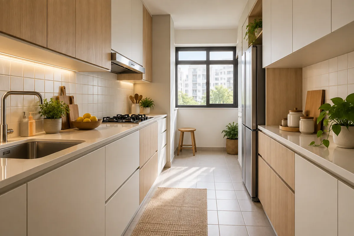 Illustration for HDB kitchen makeover without hacking
